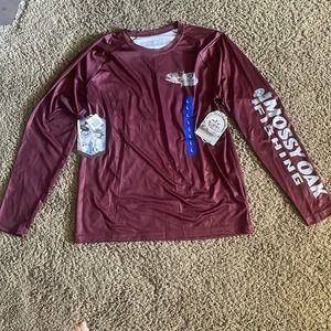 NWTs Men’s Mossy Oak engineered angling elite long sleeve fishing gear. Sz L